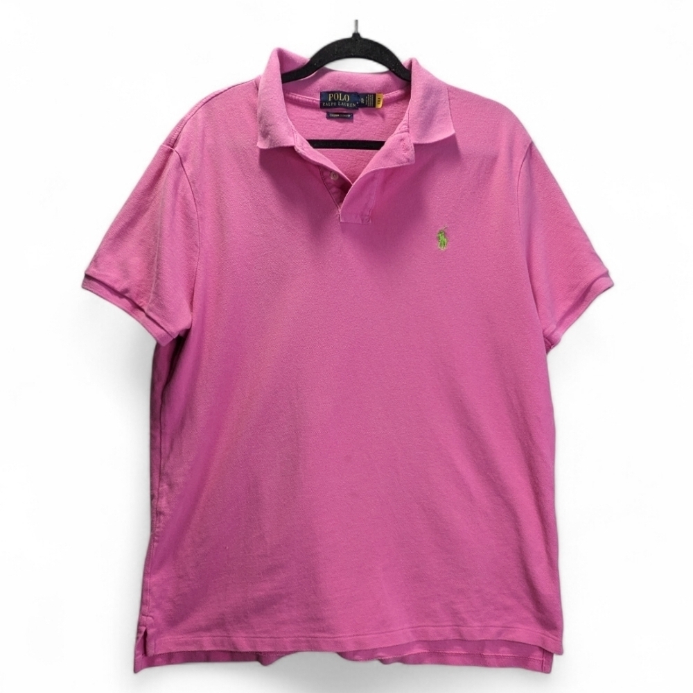 Polo by Ralph Lauren Mens Pink Polo Shirt Cotton Casual Size XL
